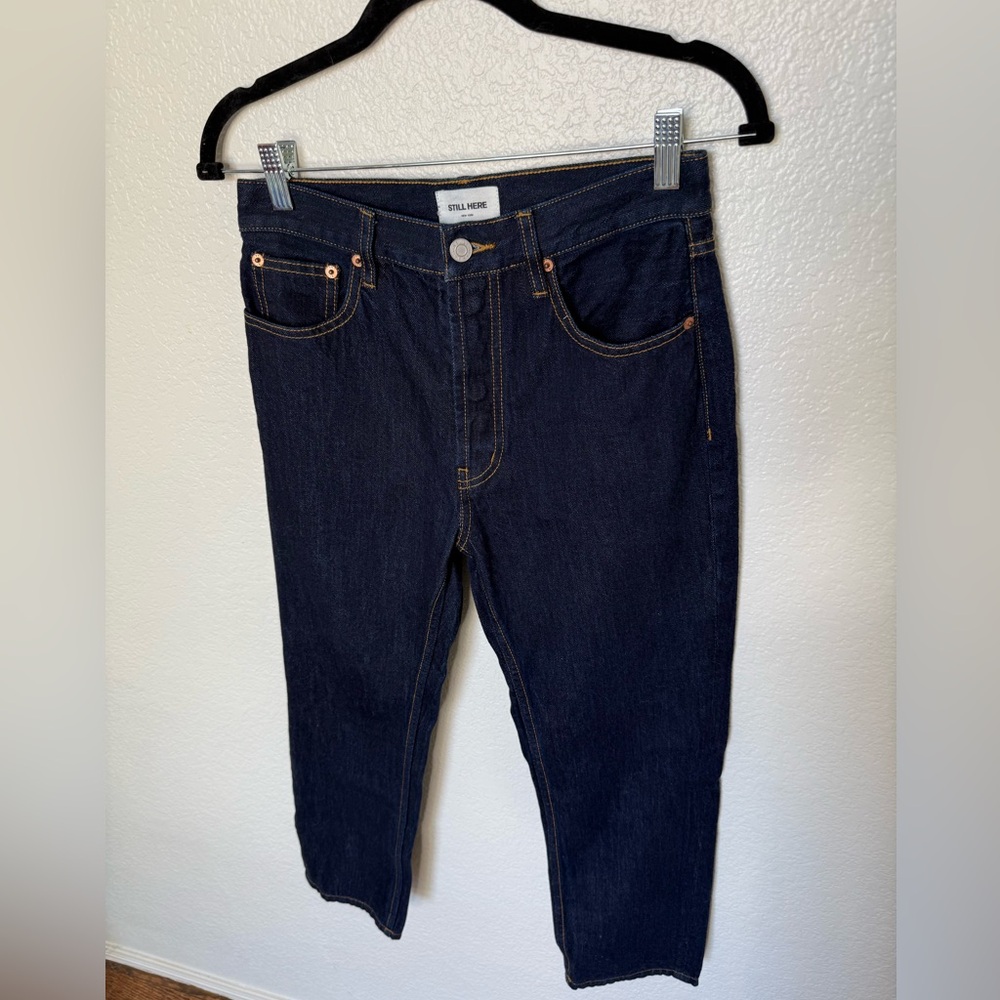 STILL HERE Subway Jeans - Dark Indigo with Light Wash